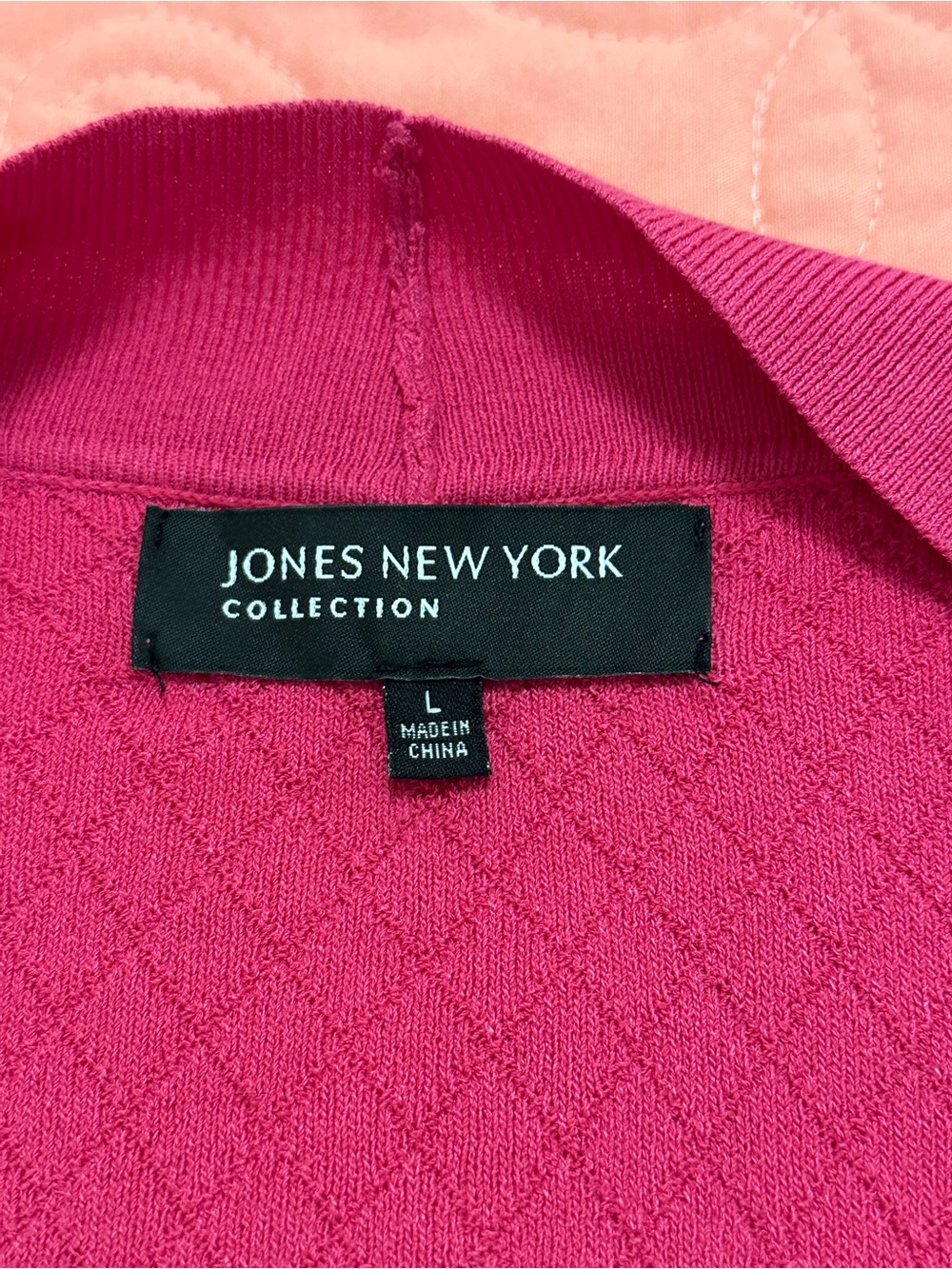 Bright Pink Textured Open Front Short Cardigan Sweater – Women’s - Picture 3 of 7